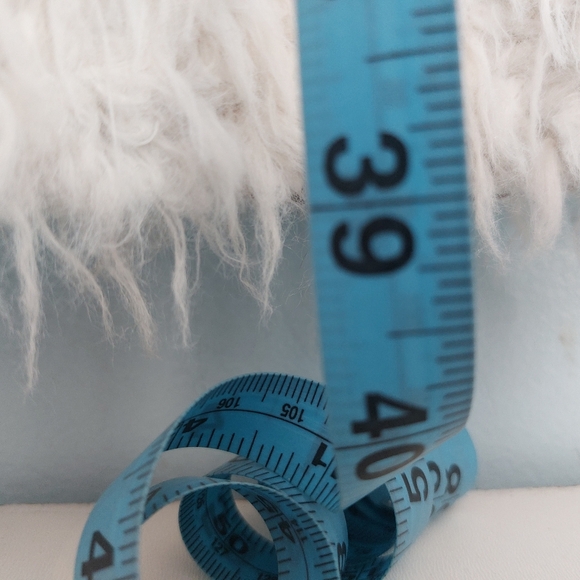 Long Faux Fur Vest Size M Boho Chic Winter White Brown Faux Suede Open Front EUC - Picture 7 of 10